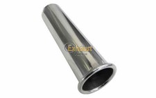Exhaust Round Tail Pipe Polished Stainless Steel  2" Rolled Out Tip Tailpipe