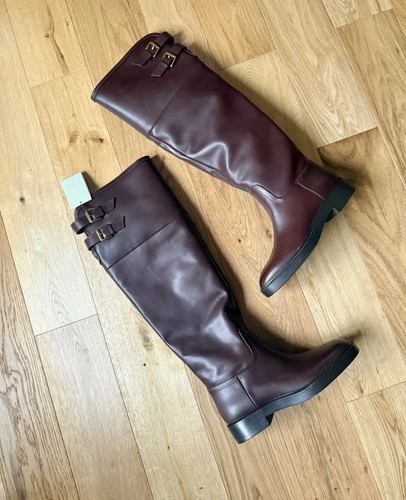 Zara brown leather knee - zara,
