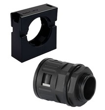 Black Plastic Conduit Fittings - Fixing Stents and Connectors and Glands