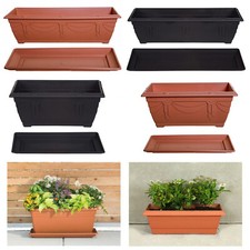 Venetian Window Box Trough Garden Flower Plant Pot Herb Planter Saucer Drip Tray