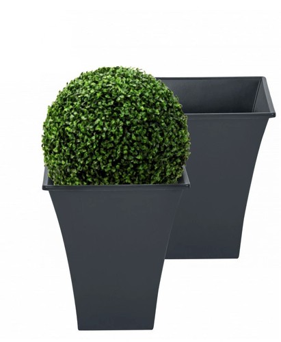 Slate grey plant pots - grey,