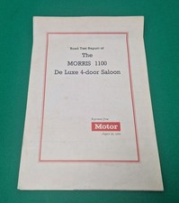 1962 The Motor Road Test Morris 1100 De Luxe Classic Car Ephemera Re-Print