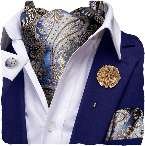 Silk ascot for men - ascot, tie