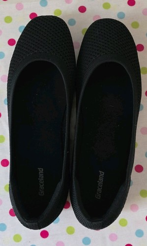 Graceland black flat shoes 5 - shoes, 6.5