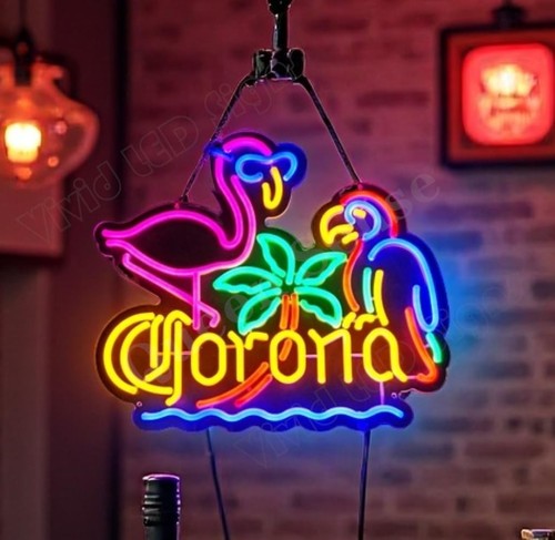 Corona beer flamingo - flamingo, parrot