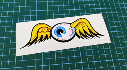 Flying eyeball sticker - flying, larger