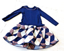 Girls Dress Fit Flare Navy