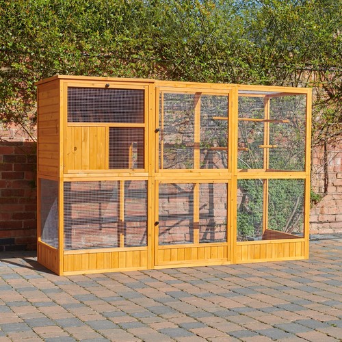 Large wooden aviary - wooden, flight