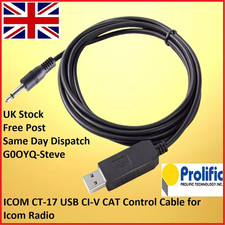 Icom CT-17 CI-V CAT Programming Cable IC-7300 IC-7400 IC-7600 IC-7700 IC-7800  