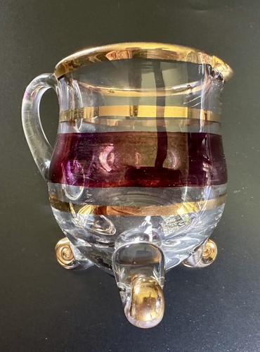 Vintage hand blown footed - 3,