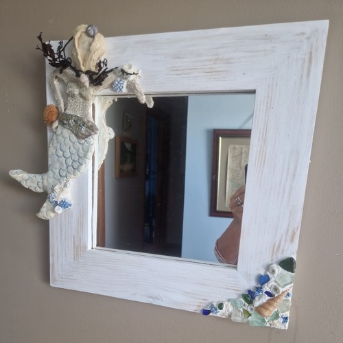 Handmade mermaid mirror - handmade,