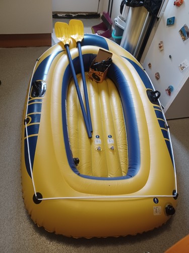 Inflatable dinghy boat yellow - dinghy,