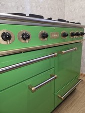ALL GAS FALCON 110CM RANGE COOKER IN GREEN AND BRASS. Ref--ED308