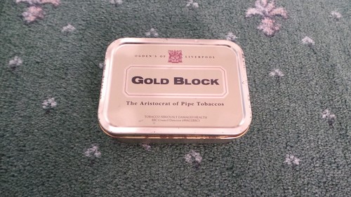 Vintage gold block pipe - gold,