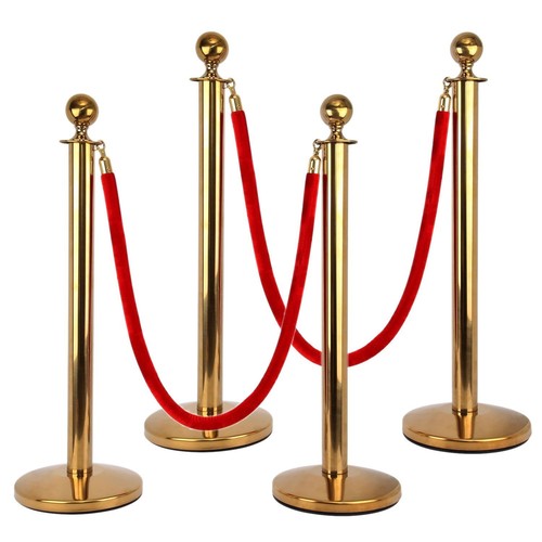 Gold stanchion barrier - barrier, posts