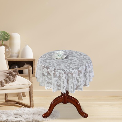 Round white lace - round,