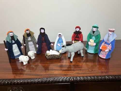 Handmade knitted nativity set - handmade,