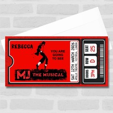 Michael Jackson Mj The Musical Show Theatre Custom Surprise Ticket Gift Voucher