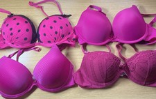 34B BRA UNDERWIRED & PADDED BUNDLE x 4/ PINK  (088)