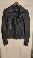 YAS Biker Jacket Blaxk Leather Small Women's