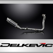 Delkevic Complete Exhaust with 8 Inch Round Carbon Fiber Muffler for GSX-8