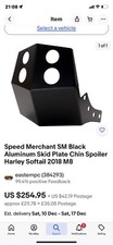 Speed Merchant Front Frame Skid Plate BlackAluminum Harley M8Softail 18-20 🇺🇸