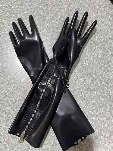 Latex rubber sexy short gloves - rubber,