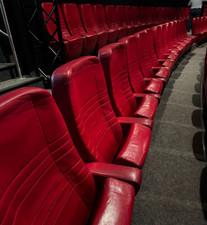 RARE Quinette Gallay Cinema Chair Red Leather Vintage Racing Seats Cinema Theater Seat