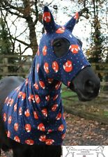 Navy Or Grey foxs  fleece horse hood, horse pjamas, pony fleece hood