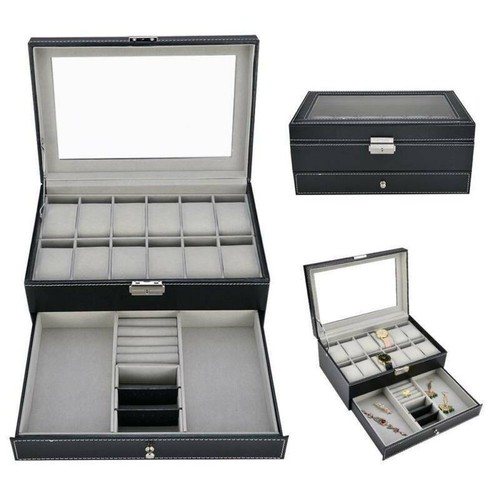 Leather watch box case - leather,