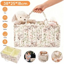 Nappy Caddy Organiser Changing Basket Baby Essentials BabyFabric Rabbit Key Ring