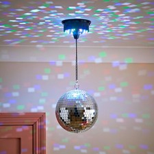 Novelty Rotating Battery Operated Disco Ball Ceiling Light Mirror Party Lighting
