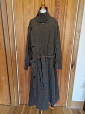SOH Long Brown Tweed Wool Coat