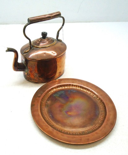 Antique copper plate 9ins - antique, and