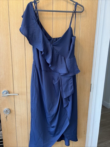 Midnight blue gathered dress - midnight,