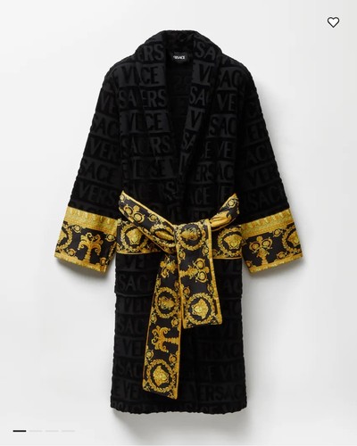 Versace black baroque bathrobe - baroque,