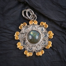 Handmade 925 Sterling Silver Jewelry Pendant Labradorite Gemstone Pendant