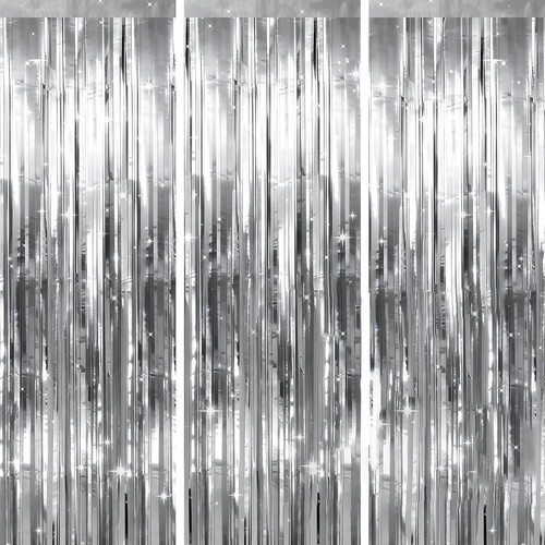 Metallic silver tinsel foil - metallic,