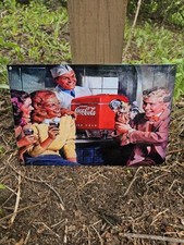 COLLECTIBLE VINTAGE COCA-COLA PORCELAIN SODA ENAMEL GAS STATION SIGN  BEVERAGE 