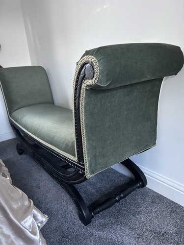 Green fabric chaise longue - green,