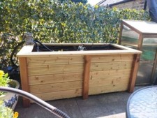 Raised Garden Pond Wooden Fish Tank Water Feature 155x75x66h cm Ready To Use