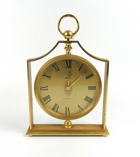 Angelus table clock brass - table,
