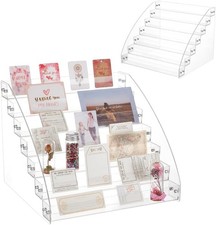 UNICRAFTALE 7-Tier Acrylic Greeting Card Display Stand Portable Christmas Greet