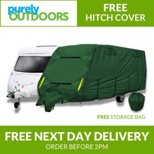 CoverPro Premium Breathable 4-Ply Full Green Caravan Cover - Fits 17-19ft W343