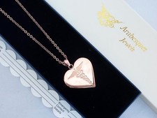 LADIES HEART SOS NECKLACE ROSE