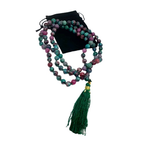 Worry beads ruby zoisite mala - beads,