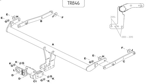 Towtrust fixed flange - fixed,