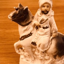 Arabian Horseman On Horse Figurine 4.5 X3.5” Desert Statue