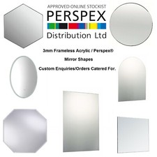 Frameless Perspex® Acrylic Mirrors Contemporary Shaped Silver Plastic Mirrors