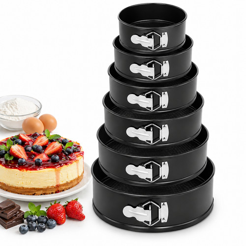 6pcs round cake tins set - 6pcs, non